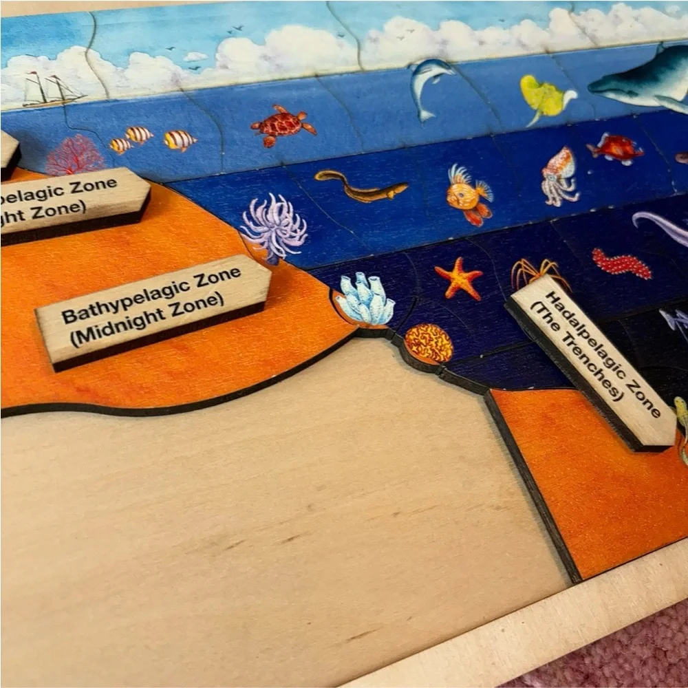 Montessori Layers of the Ocean Puzzle Wooden Puzzle | Homeschool